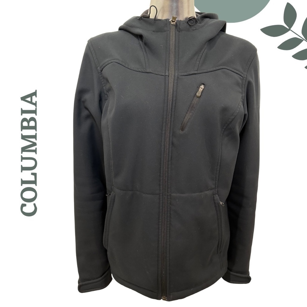 Columbia Women’s Black Softshell Hooded Jacket – Size Medium